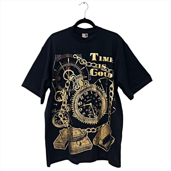 Club 21 World Famous Tee Graphic Shirt Time Is Gold RARE Tee Limited Edition XL